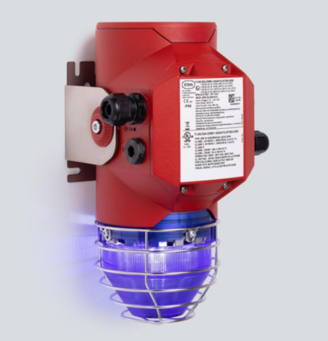 Visual signalling device, LED light fitting, Lens colour: Blue